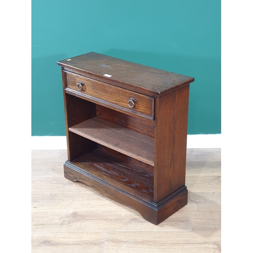 615 - An oak Bookcase fitted single drawer 2ft 6in W x 2ft 6in H (R6)