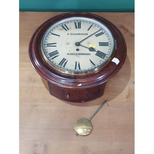 625 - An antique circular Wall Clock by Richardson of Middlesbrough (R7)