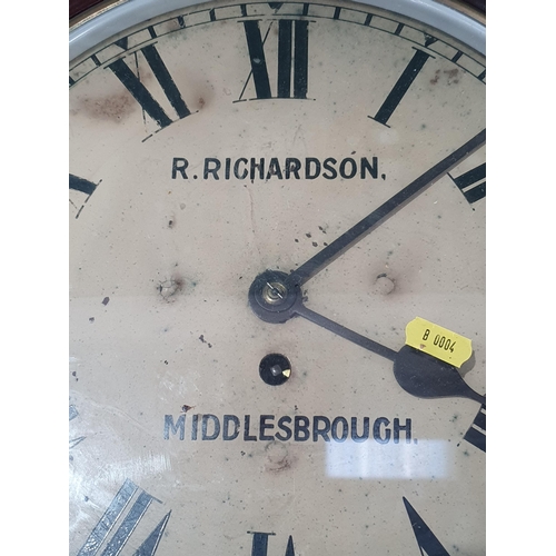 625 - An antique circular Wall Clock by Richardson of Middlesbrough (R7)