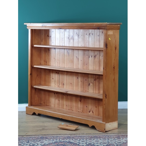 632 - A large pine open Bookcase, 58in W x 49in H (R8)