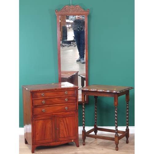 634 - A mahogany Commode fitted two long drawers above pair of cupboard doors, A/F, 2ft 6