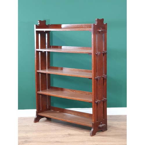 647 - An oak open Bookcase, 40in W x 50in H (R7)