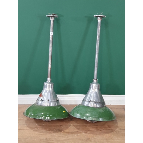 650 - A pair of hanging Industrial Ceiling Lights by Crouse-Hinds Company, USA (R7)