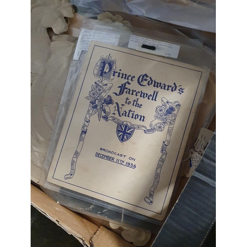 706 - A box containing Ephemera and photographs relating to Edward VIII and a quantity of Card Coronets