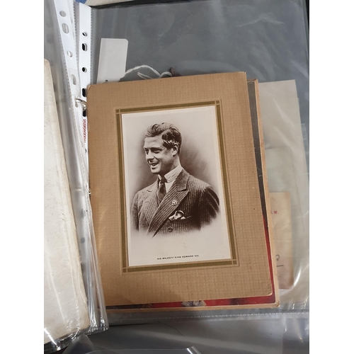 706 - A box containing Ephemera and photographs relating to Edward VIII and a quantity of Card Coronets