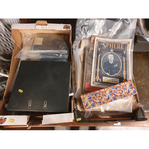 707 - Two boxes containing Ephemera, Photographs, Newspapers regarding early 20th Century Royal Family, Co... 