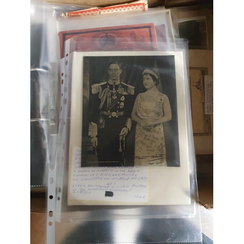 707 - Two boxes containing Ephemera, Photographs, Newspapers regarding early 20th Century Royal Family, Co... 