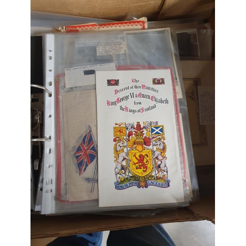 707 - Two boxes containing Ephemera, Photographs, Newspapers regarding early 20th Century Royal Family, Co... 