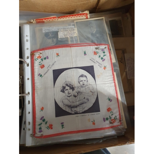 707 - Two boxes containing Ephemera, Photographs, Newspapers regarding early 20th Century Royal Family, Co... 