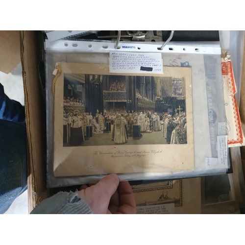 707 - Two boxes containing Ephemera, Photographs, Newspapers regarding early 20th Century Royal Family, Co... 