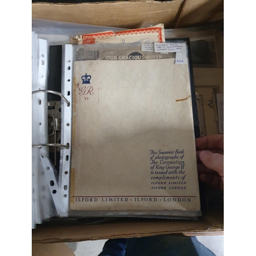 707 - Two boxes containing Ephemera, Photographs, Newspapers regarding early 20th Century Royal Family, Co... 