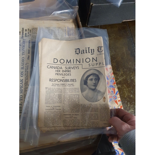 707 - Two boxes containing Ephemera, Photographs, Newspapers regarding early 20th Century Royal Family, Co... 