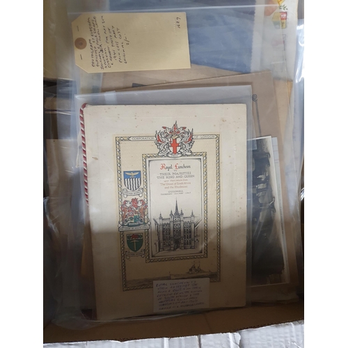 707 - Two boxes containing Ephemera, Photographs, Newspapers regarding early 20th Century Royal Family, Co... 