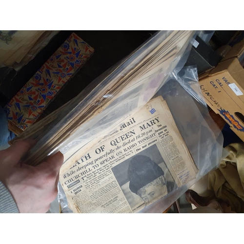 707 - Two boxes containing Ephemera, Photographs, Newspapers regarding early 20th Century Royal Family, Co... 