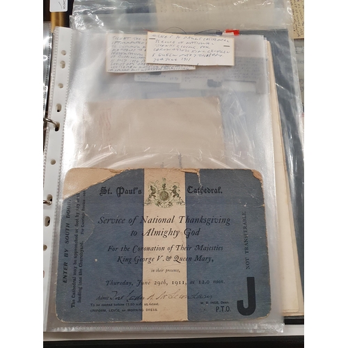 711 - Two Folders of Ephemera relating to George IV including a Coronation Ticket to his Coronation at Wes... 