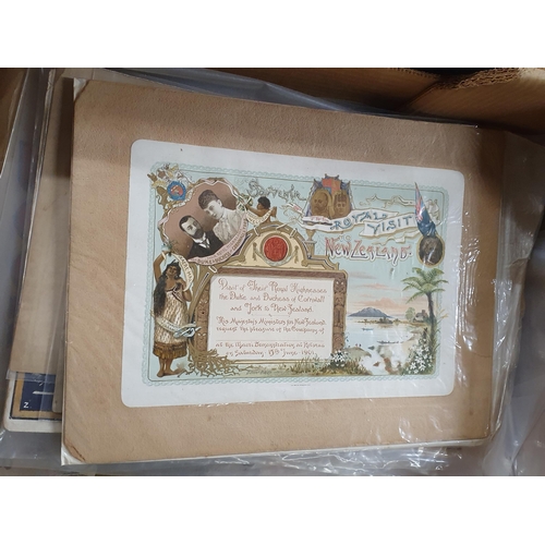 712 - A box containing Royal ephemera and memorabilia including a framed picture, Souvenir of the Coronati... 