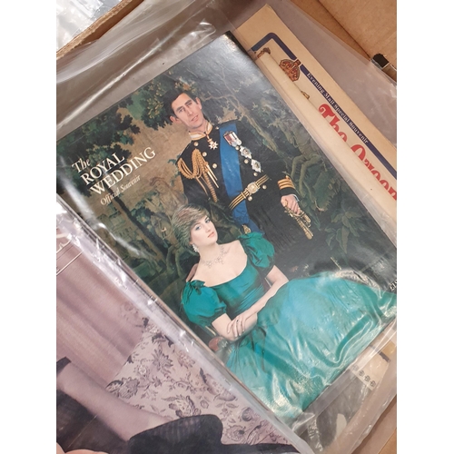 714 - Two boxes of Royal ephemera and memorabilia mostly relating to Prince Charles and Lady Diana, includ... 