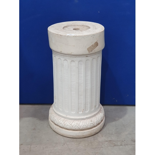 458 - A cylindrical plaster low Column with fluted column, 2ft 4in H (R3)