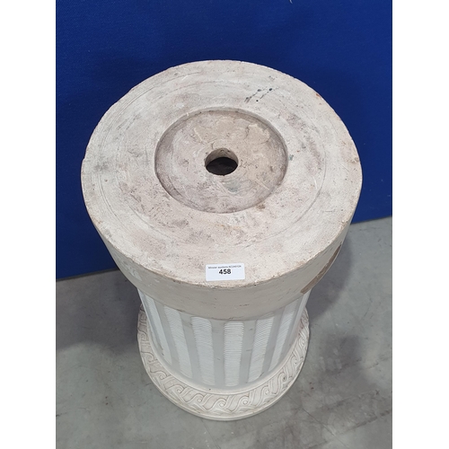 458 - A cylindrical plaster low Column with fluted column, 2ft 4in H (R3)