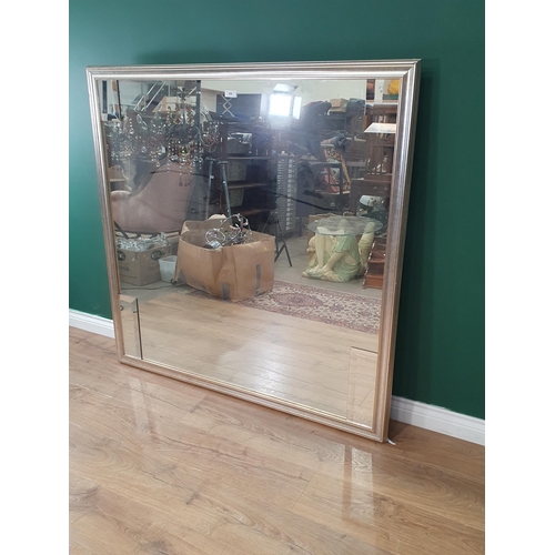 459 - A large modern Wall Mirror with bevelled corner pieces, 4ft 4in x 4ft 5in (R11)