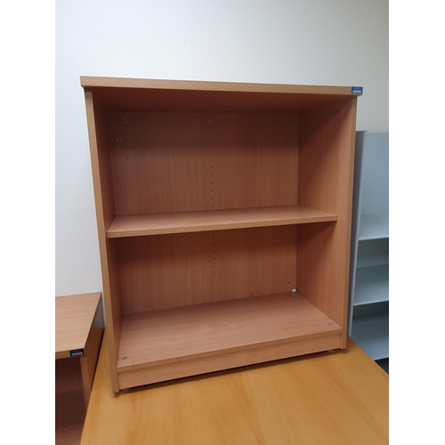 10 - A pair of Modern open Bookcases 3ft High x 2ft 8”Wide, an Office Table 2ft 6”High x 3ft 2”Wide x 3ft... 