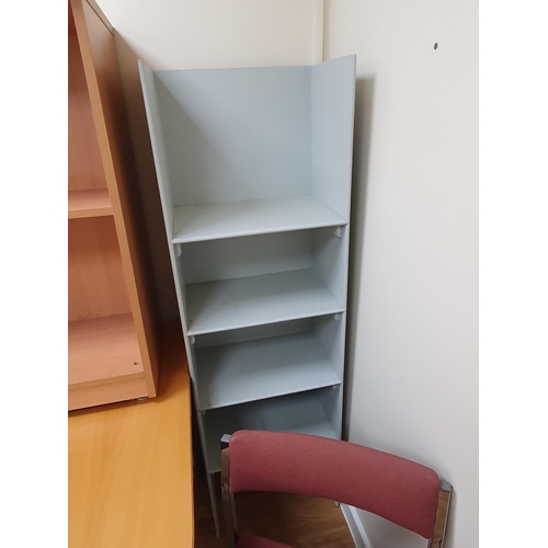 10 - A pair of Modern open Bookcases 3ft High x 2ft 8”Wide, an Office Table 2ft 6”High x 3ft 2”Wide x 3ft... 