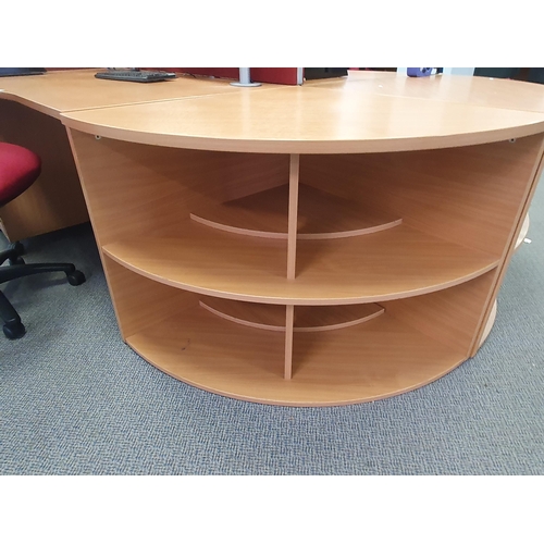 17 - A Modern Office Desk 2ft 5”High x 5ft 4”Long x 3ft 4”Deep, a corner Shelving Unit 3ft 9”Wide x 2ft 8... 