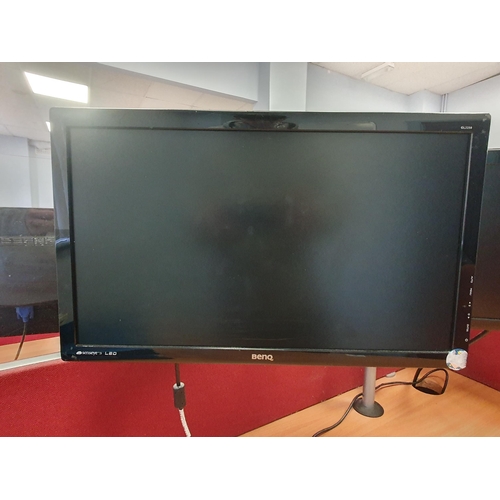 18 - A Modern Office Desk 2ft 5”High x 5ft 4”Long x 3ft 4”Deep, two “BENQ Senseye” Monitors, a Paper Tray... 