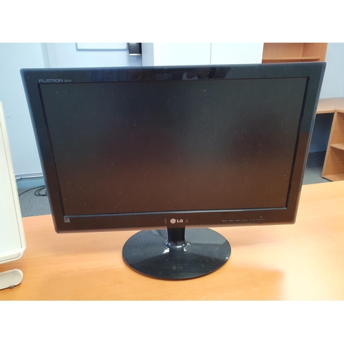 21 - A Modern Office Desk 29”High x 7ft 3”Long (Including Extension) x 4ft Deep, an “LG” Monitor, a Mouse... 