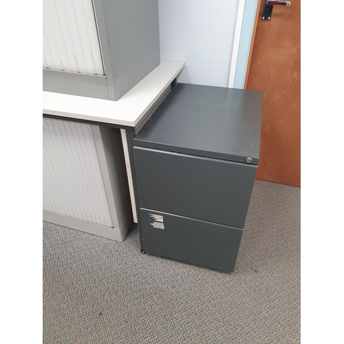 23 - Office Furniture including, two tambour fronted Filing Cupboards 29”High x 3ft 4”Wide x 1ft 7”Deep, ... 