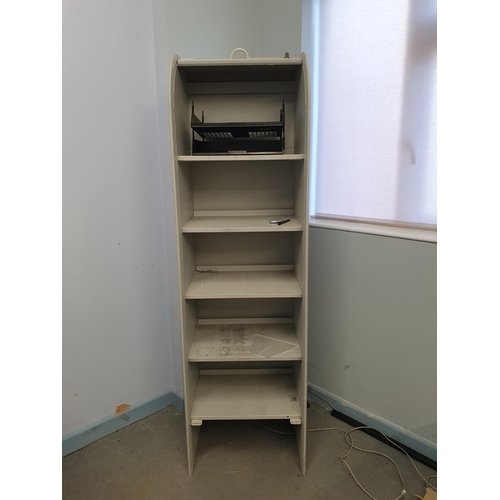 29 - A tambour fronted Office Stationary/Storage Unit with fitted shelves, 6ft 1”High x 1ft 10”Wide x 1ft... 