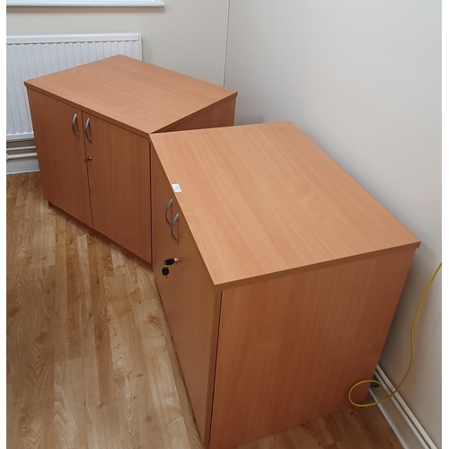 3 - Two Modern Office Stationary Cupboards fitted adjustable shelves, 2ft 5”High x 2ft 8”Wide x 2ft Deep... 