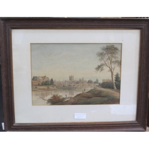 401 - GEORGE REYNOLDS GILL. Hereford, signed in pencil, watercolour, 10 x 14 in; and a framed colour repro... 