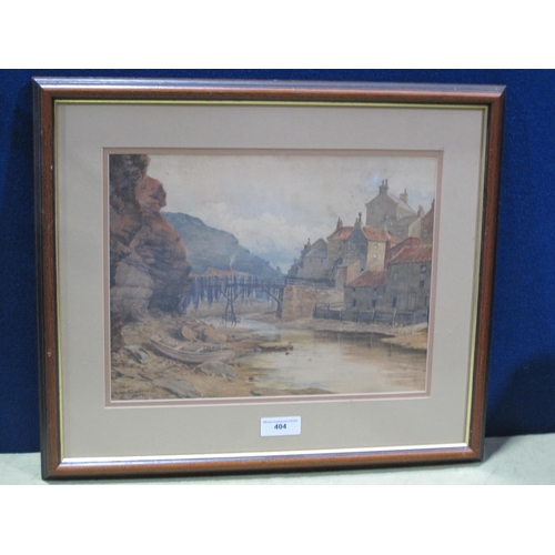 404 - W. BURNESS-BURTON. A Yorkshire Fishing Village, signed and dated 1891, watercolour, 11 x 14 in; a wa... 