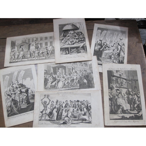 412 - A Collection of framed engravings and prints, after Rowlandson, Cruikshank and others, some unframed... 