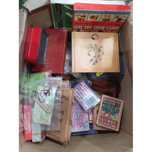 260 - A box of Vintage Puzzles and Games including, 