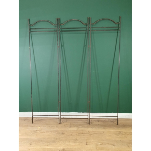 220 - A metal three fold Screen Frame, 6ft H (R10)