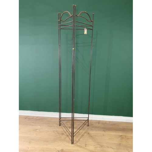 220 - A metal three fold Screen Frame, 6ft H (R10)