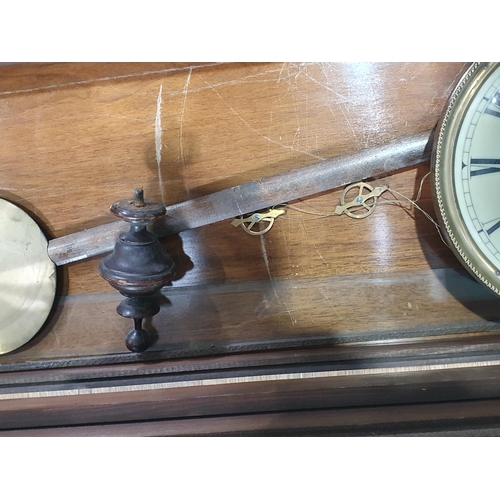 224 - A Vienna Wall Clock with fluted columns and circular dial, 3ft 2in H A/F (R7)