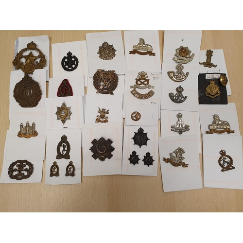 251 - A Collection of Military badges to include Officers Types, Scottish regiments, County Regiments, Yeo... 