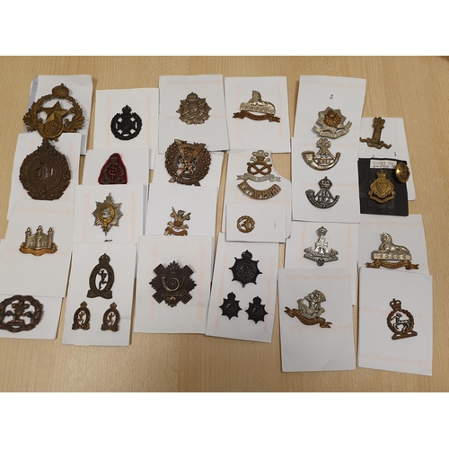 251 - A Collection of Military badges to include Officers Types, Scottish regiments, County Regiments, Yeo... 