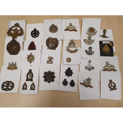 251 - A Collection of Military badges to include Officers Types, Scottish regiments, County Regiments, Yeo... 