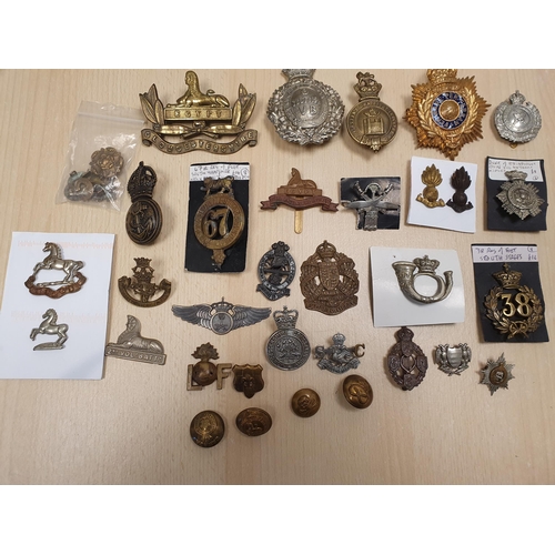 252 - A Collection of Military Badges including Numbered Regiments, Gurkha, etc