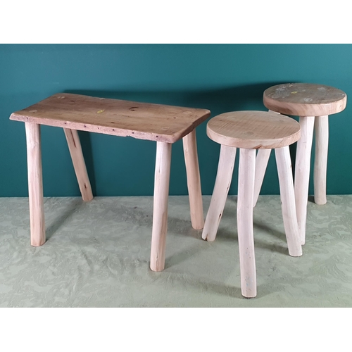 275 - Three wooden Stools (R10)