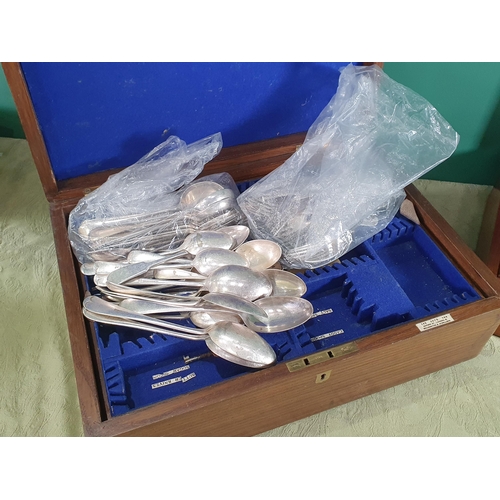 294 - Two oak Canteens of plated Cutlery (R9)