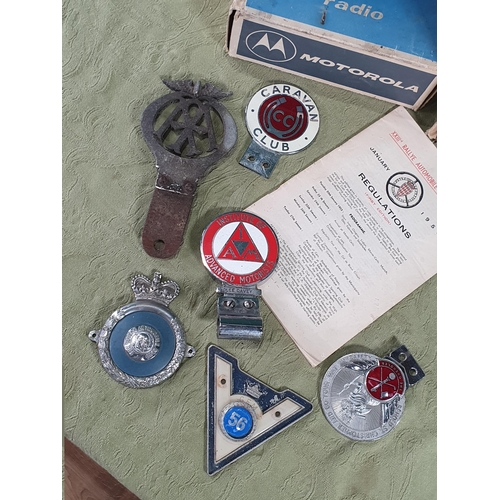 296 - A Motorola Car Radio and a quantity of Car Manuals (R9)