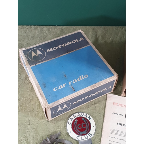 296 - A Motorola Car Radio and a quantity of Car Manuals (R9)