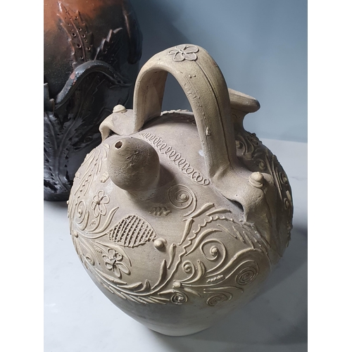 308 - A brown glazed Pottery Fish Vase by 