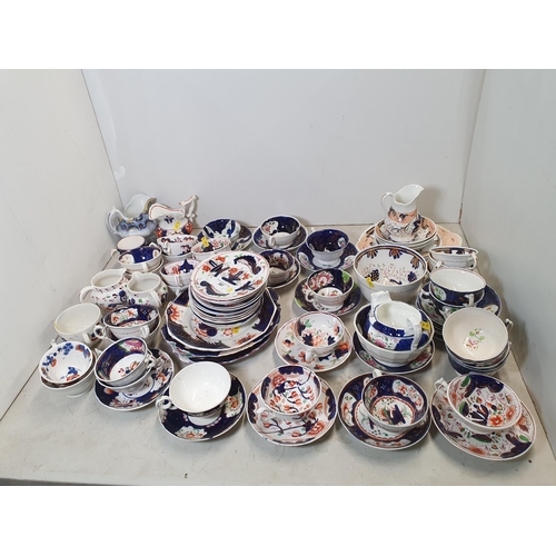 387 - A large collection of Gaudy Welsh including, Cups and Saucers, Milk Jugs, Side Plates, Bowls, etc. (... 