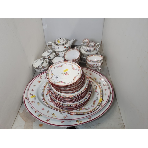 388 - A Minton's part Dinner Service including, Cups and Saucers, Side Plates, and Meat Plates, and a Wedg... 